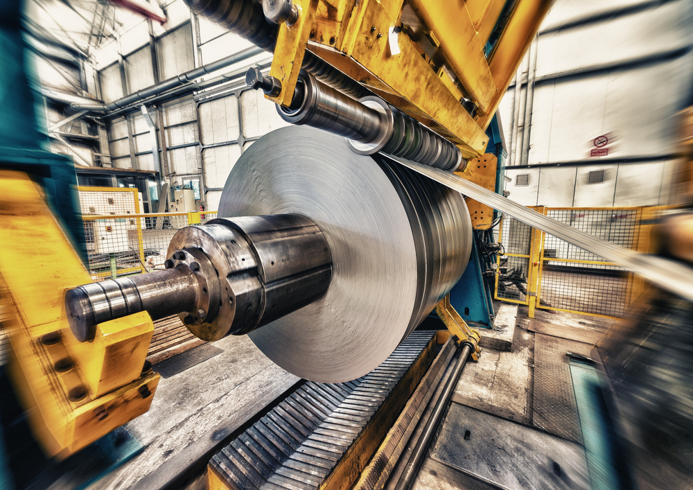 Metal,Coils,Machine.,Interior,Of,Factory.,Business,Concept.