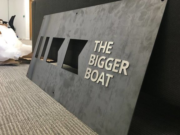 The Bigger Boat Custome Sheet Metal Sign