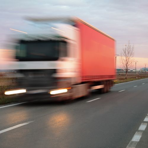 road with lorry driving